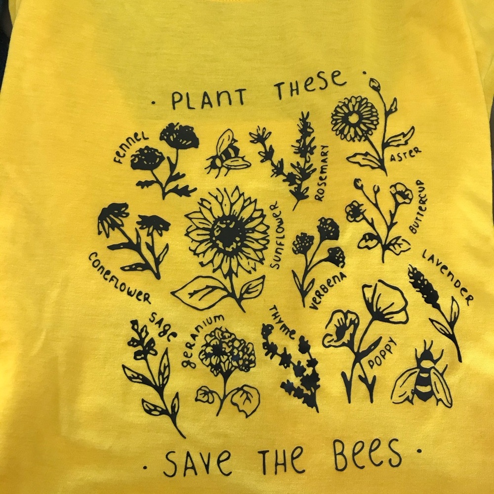 Yellow Save the Bees Graphic Tee - Picture 5 of 6